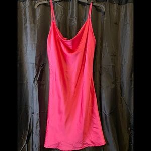 Pink mini silk dress